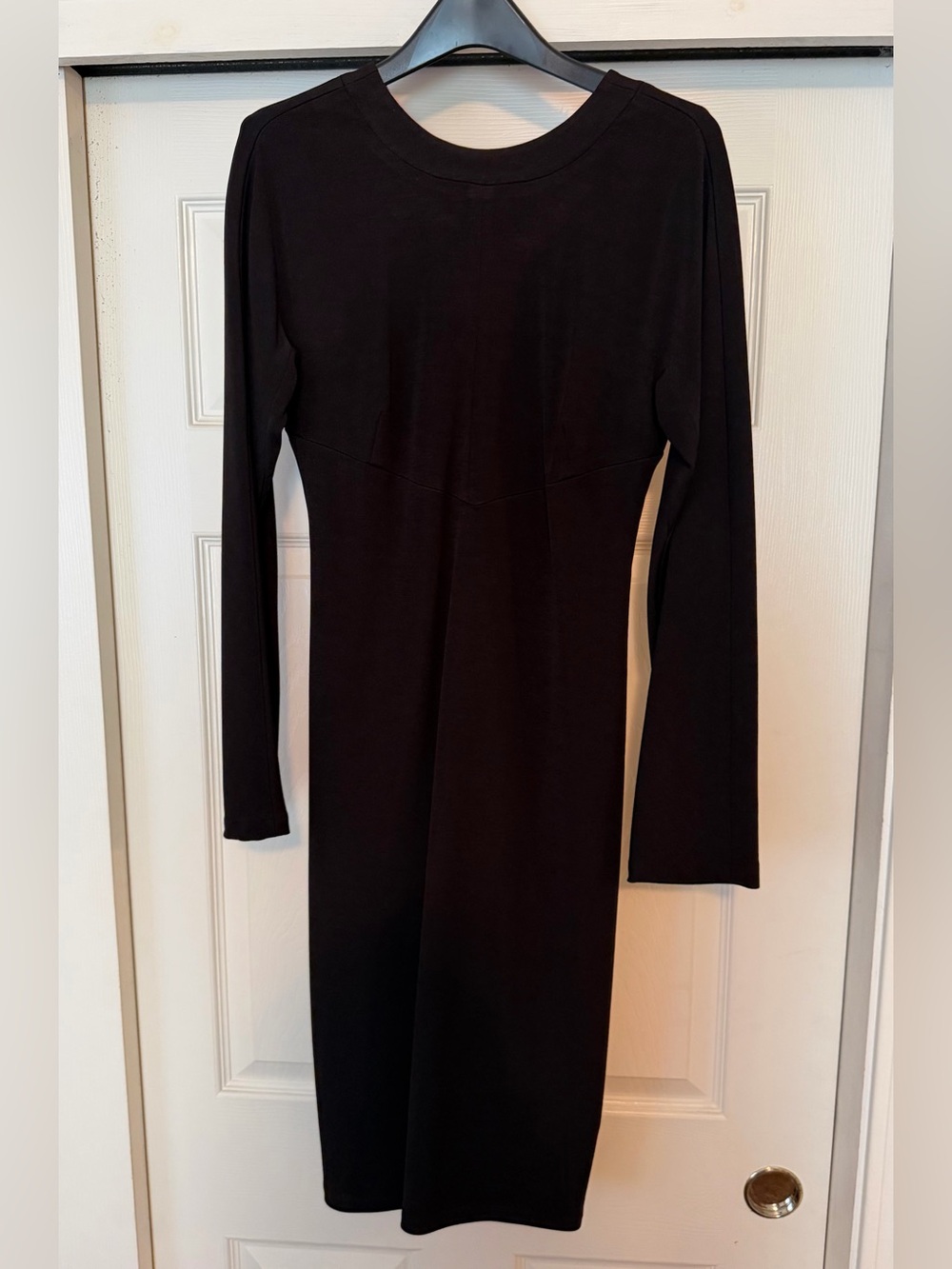 Moda International Black Long-Sleeve Midi Dress